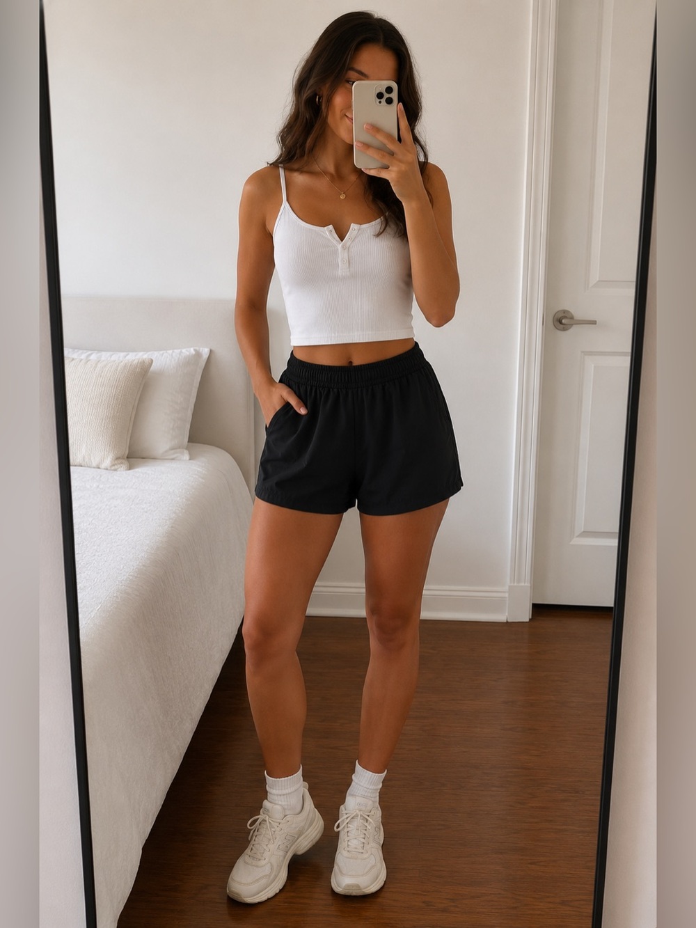TNA Black Women's Elastic Waist Pull-On Shorts